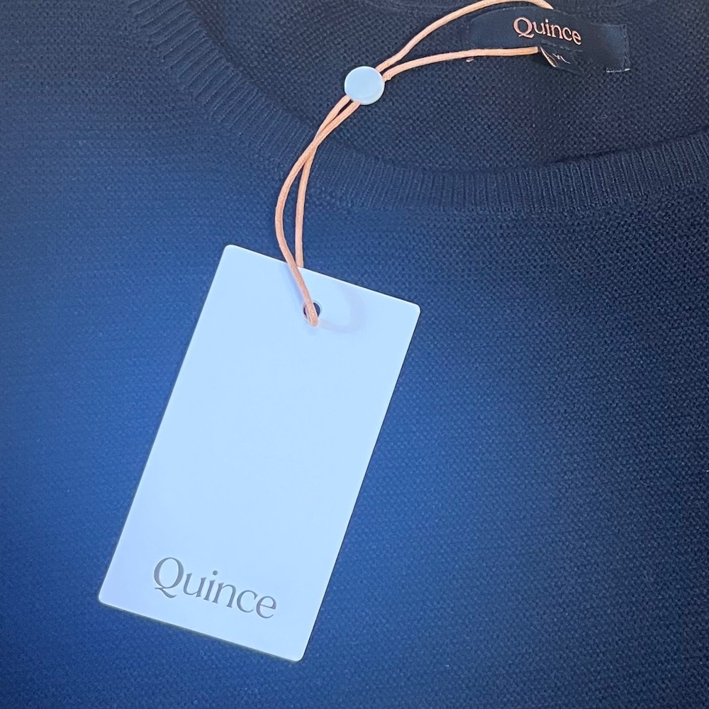 Quince Organic Cotton Cashmere Batwing Sweater Women XL Black Quiet Luxury - Picture 7 of 9